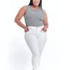 Skinny 1822 Denim | Curvy Butter Tulip Hem In White