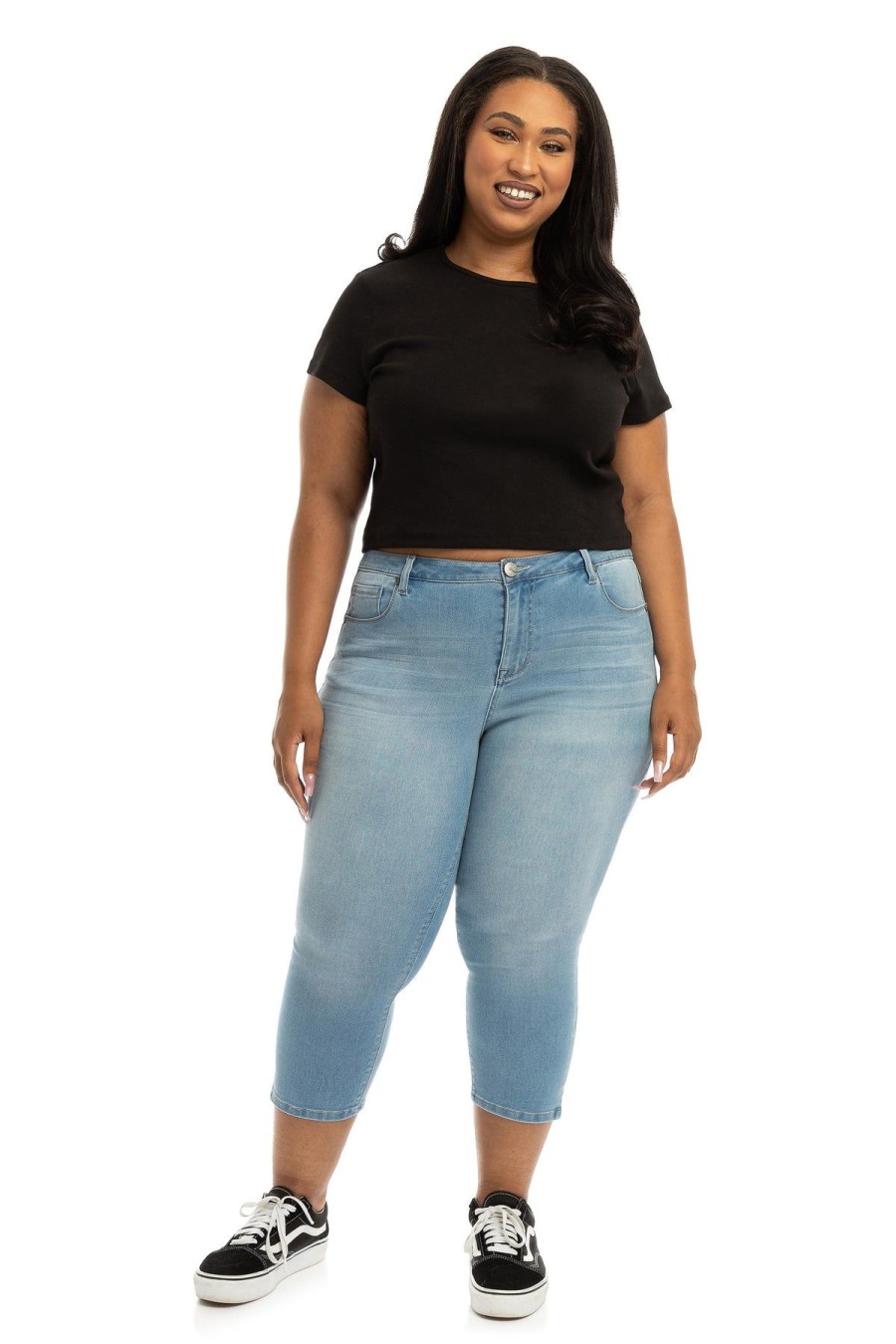 Skinny 1822 Denim | Plus Butter Side Slit Capri In Mojave