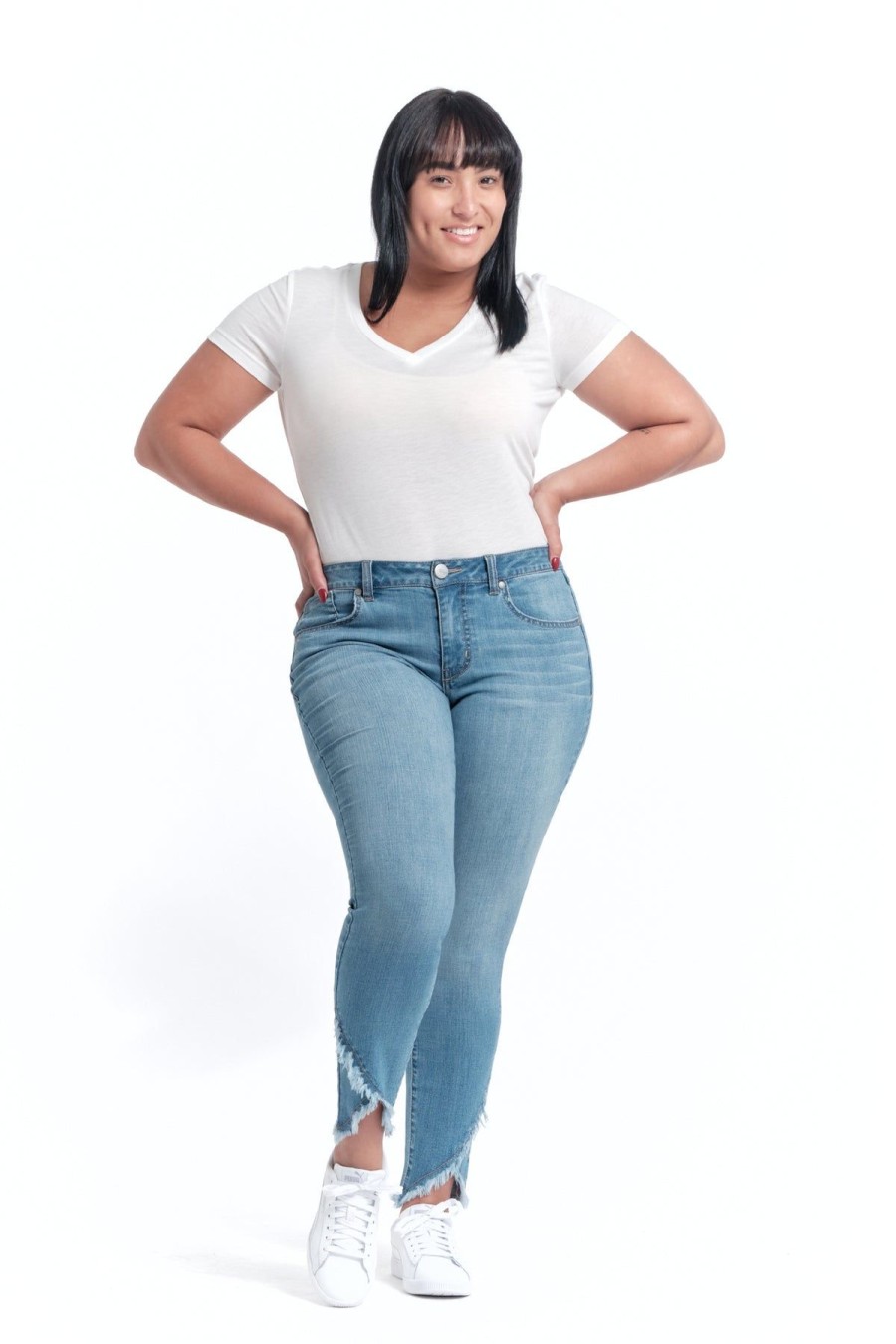 Skinny 1822 Denim | Curvy Vintage Tulip Hem In Paige