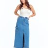 Skirts 1822 Denim | Classic Cargo Skirt With Slant Pockets In Terra