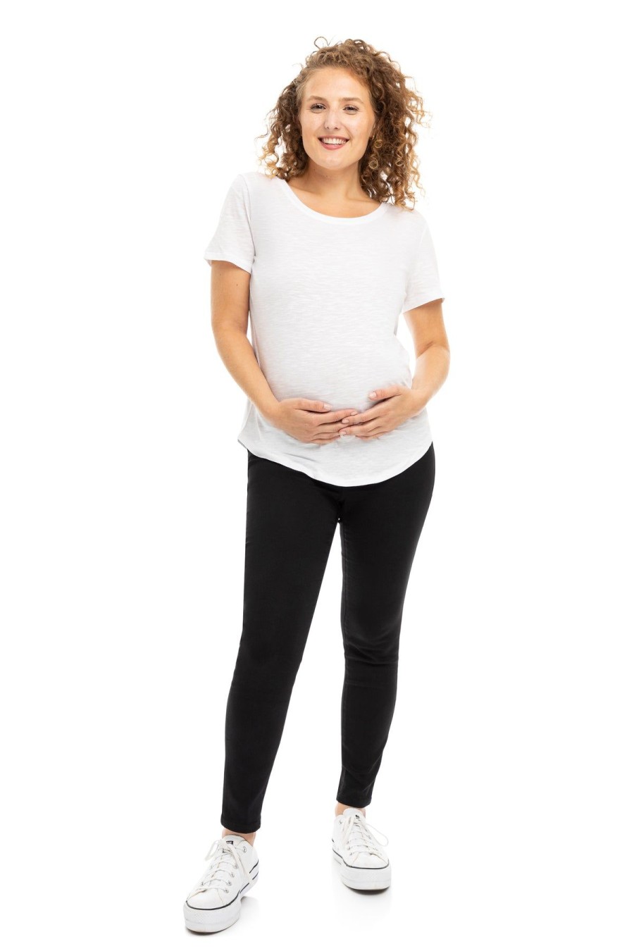 Skinny 1822 Denim | Maternity Madison Better Butter Skinny W/ Bellyband In Black