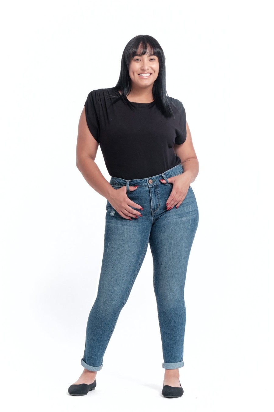 Skinny 1822 Denim | Curvy Eco Rolled Hem Skinny In Bosco