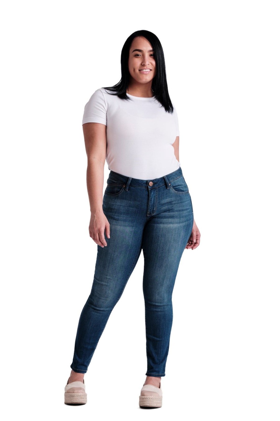 Skinny 1822 Denim | Curvy Silk Denim Ankle Skinny In Ziggy