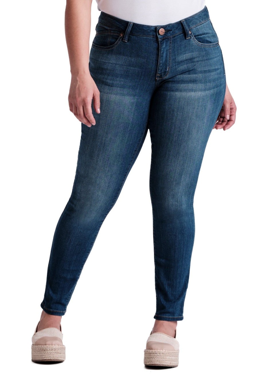 Skinny 1822 Denim | Curvy Silk Denim Ankle Skinny In Ziggy